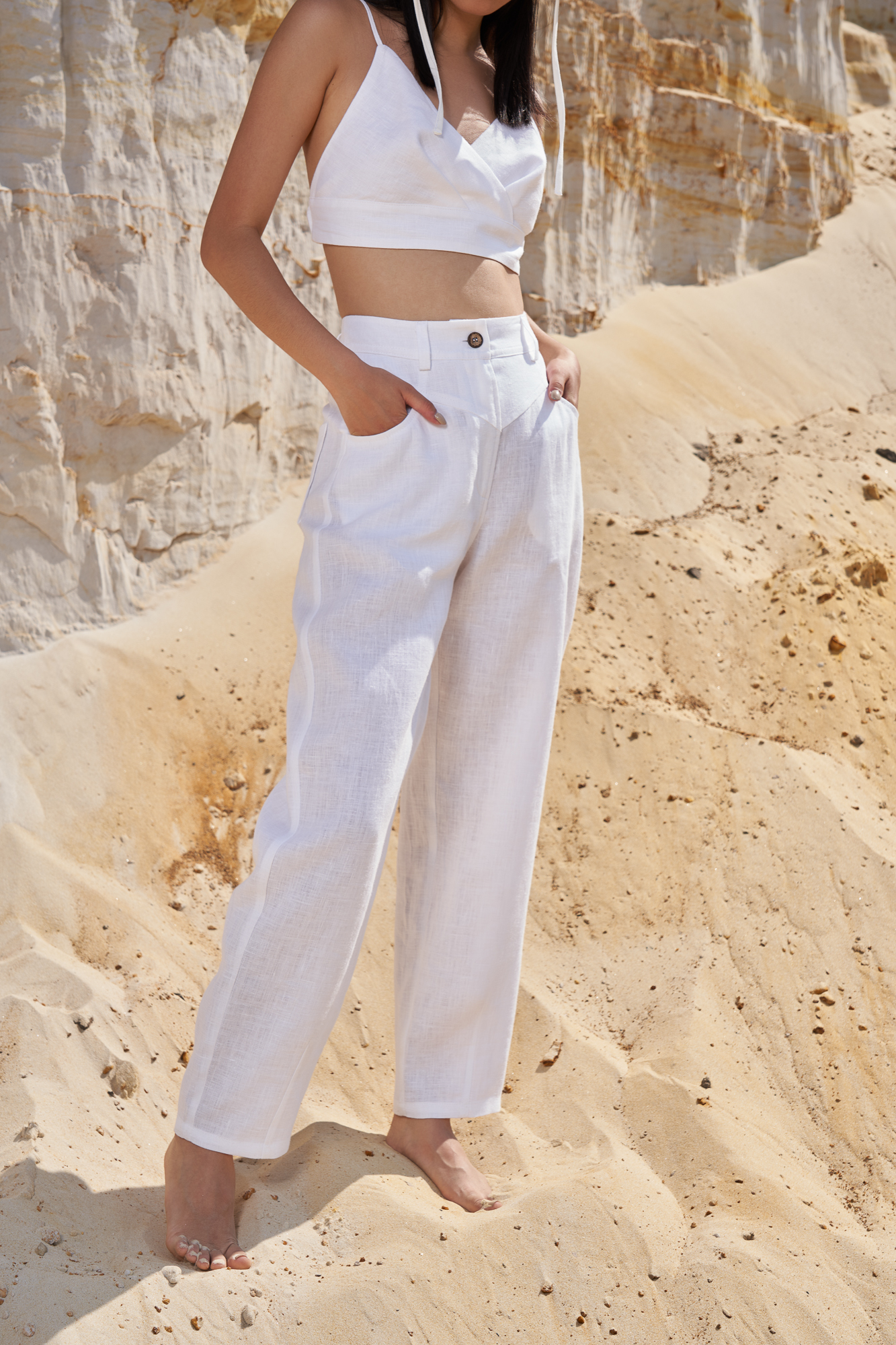 Trousers 3490-02 White from BRUSNiKA