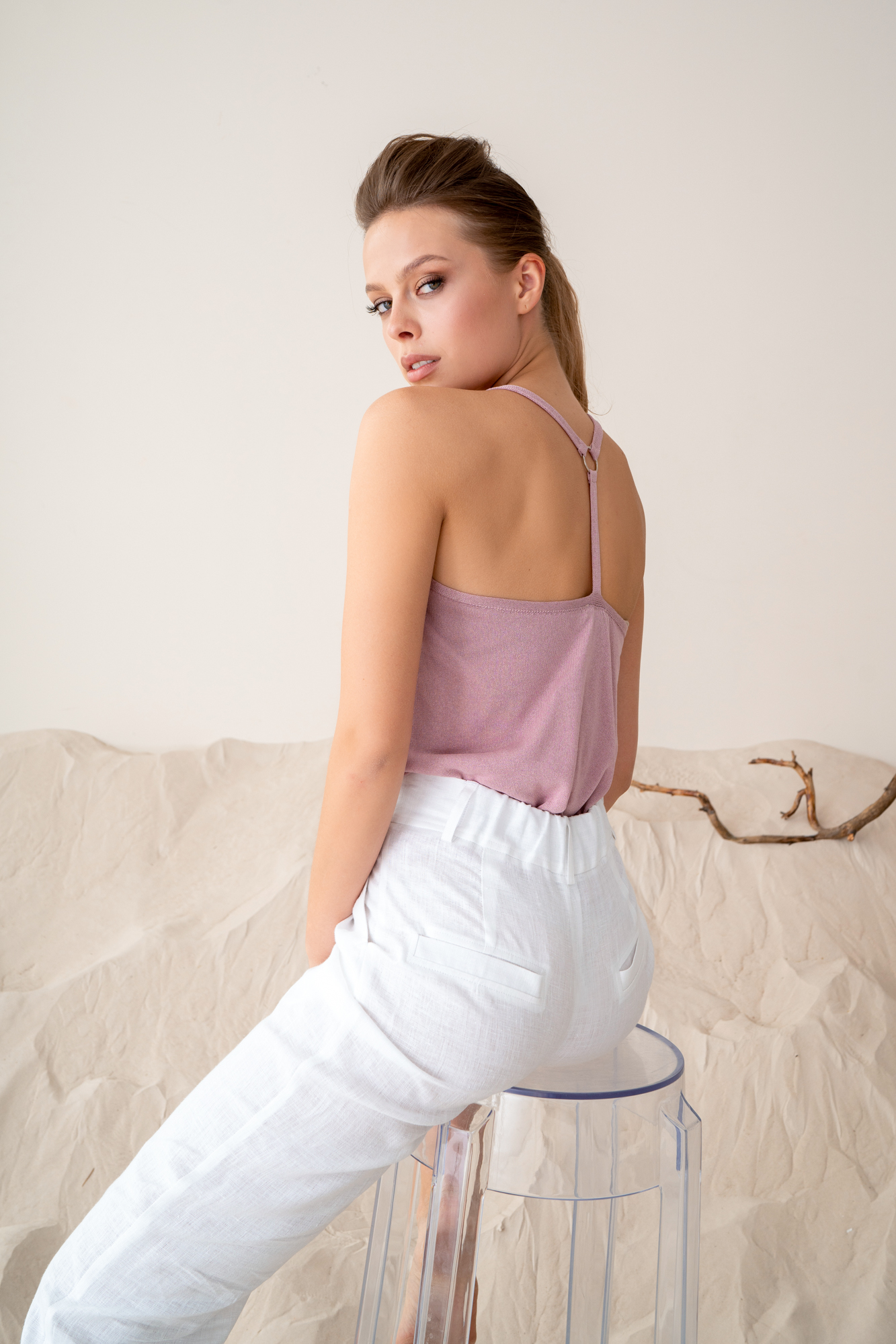 Tank top 2847-163 Dusty pink from BRUSNiKA