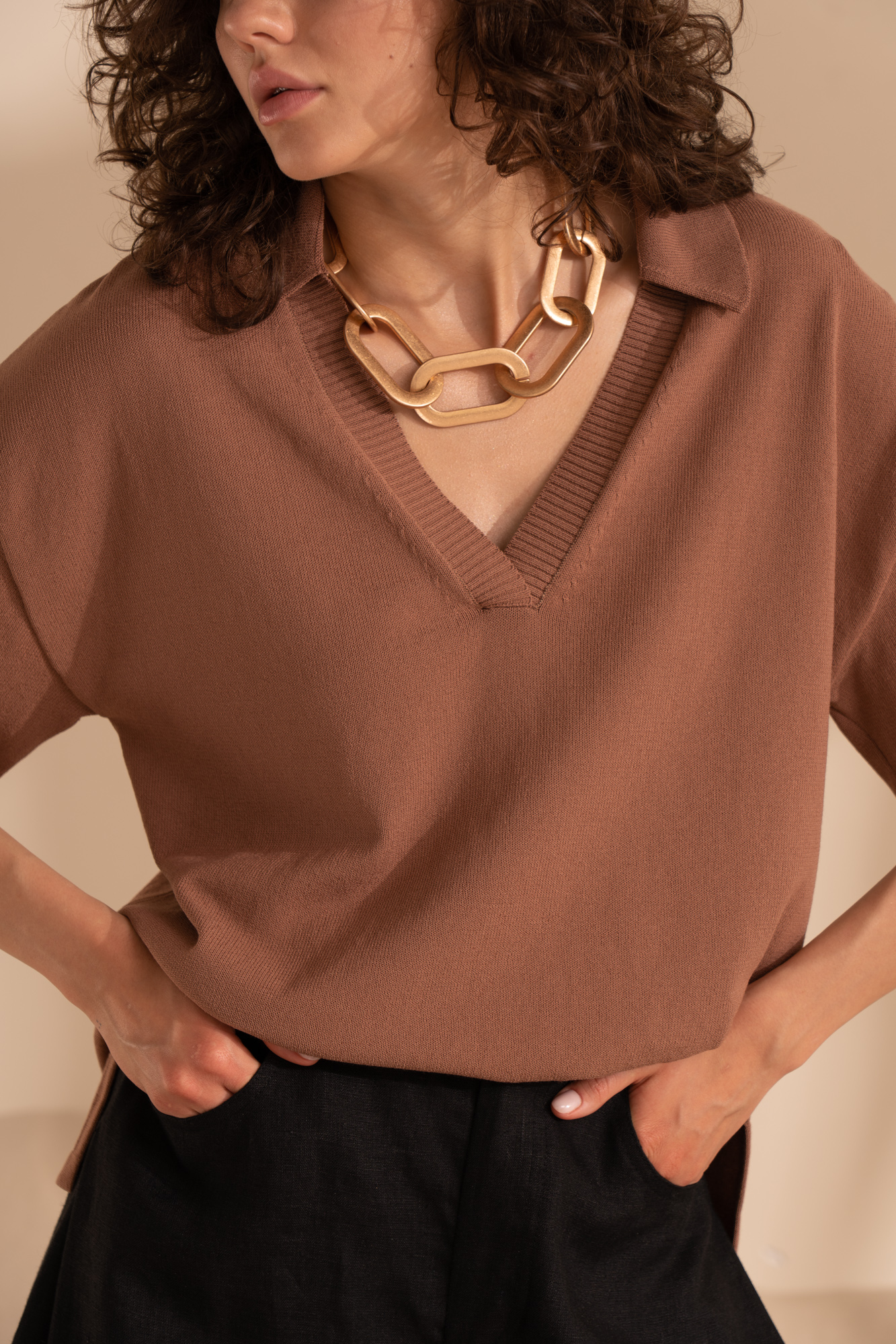 T-shirt 3445-15 Brown from BRUSNiKA