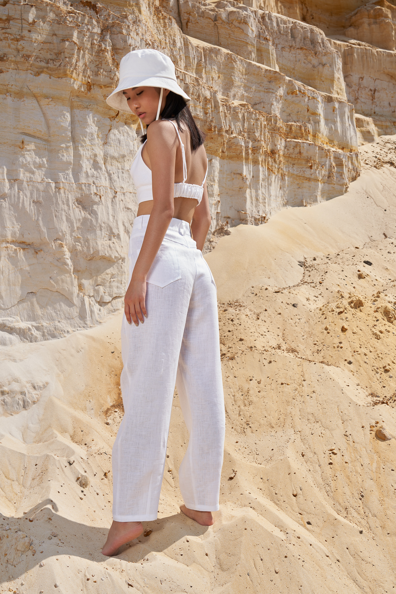 Trousers 3490-02 White from BRUSNiKA
