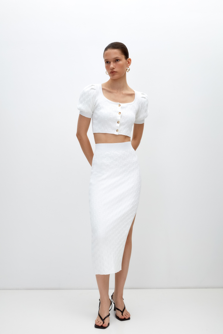 Skirt 3943-02 White from BRUSNiKA