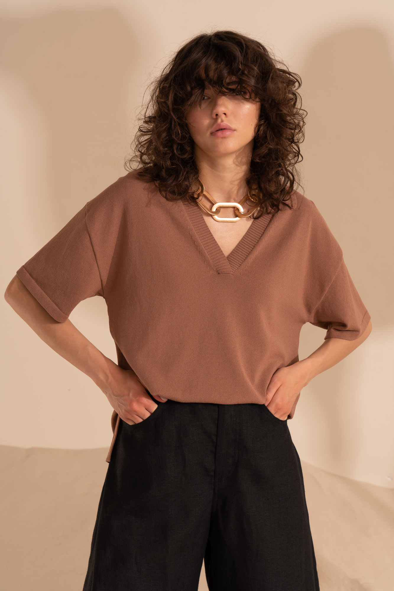 T-shirt 3445-15 Brown from BRUSNiKA